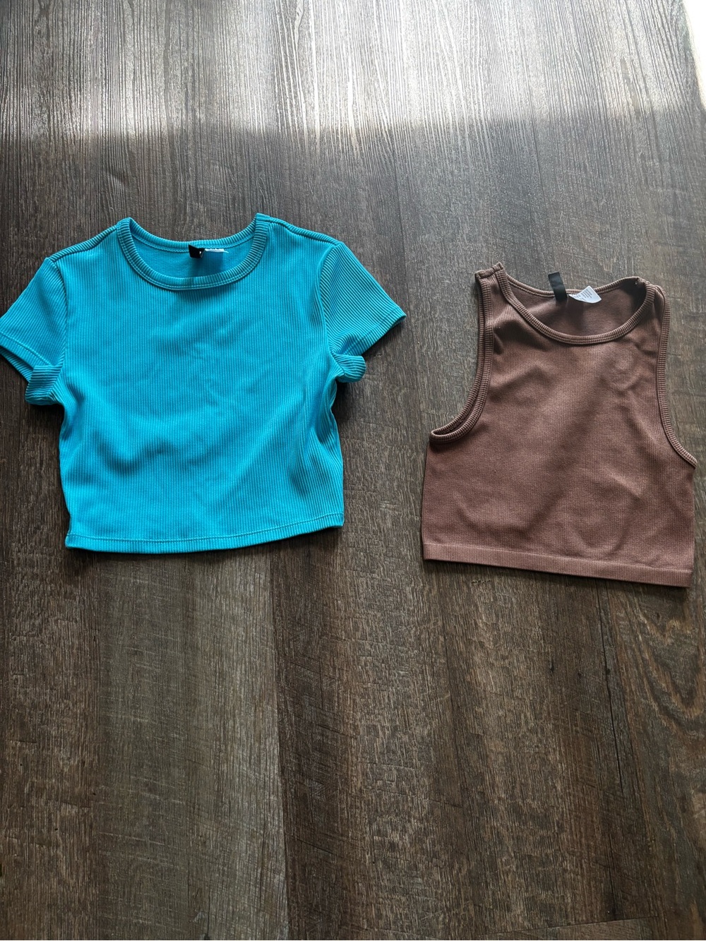 H&M Turquoise Ribbed Crop Tee - Kids